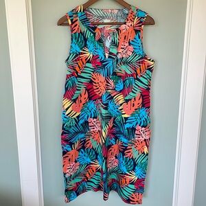 Lands’ End Cotton Jersey Sleeveless Swim Cover-up Dress, Medium